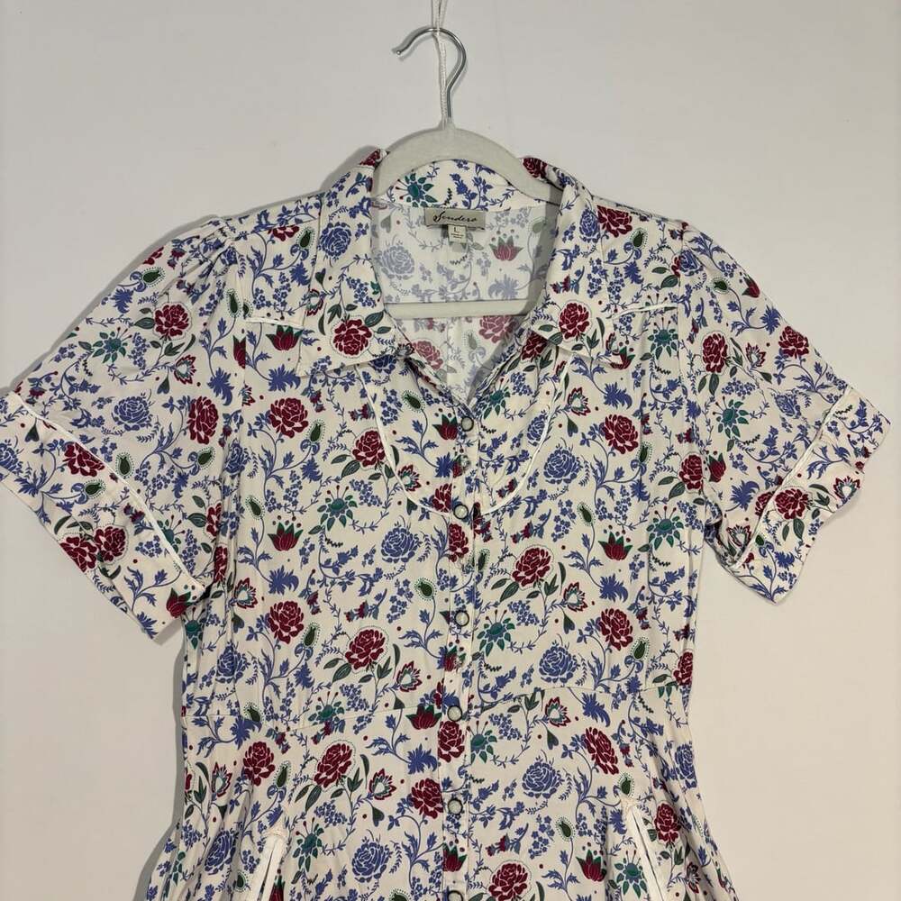 Sendero Midi Dress Womens L Western Prairie Cottagecore Coastal cowgirl - Picture 2 of 11